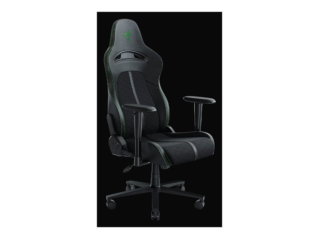 Razer Enki X - chair - steel, plush fabric, high-density polyurethane molded foam, elastomeric polyurethane (EPU) - black, green - Image 10