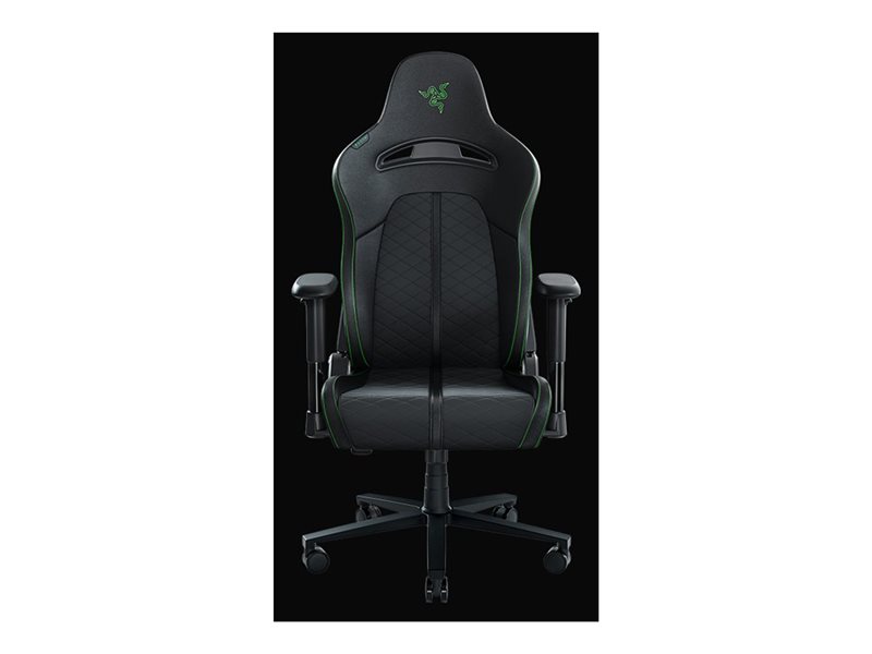 Razer Enki X - chair - steel, plush fabric, high-density polyurethane molded foam, elastomeric polyurethane (EPU) - black, green - Image 11