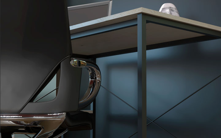 Single-level L-shaped computer desk with shelves - Image 6