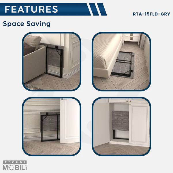 Techni Mobili - Space Saver - Folding Table - RTA-15FLD-GRYY - Image 3