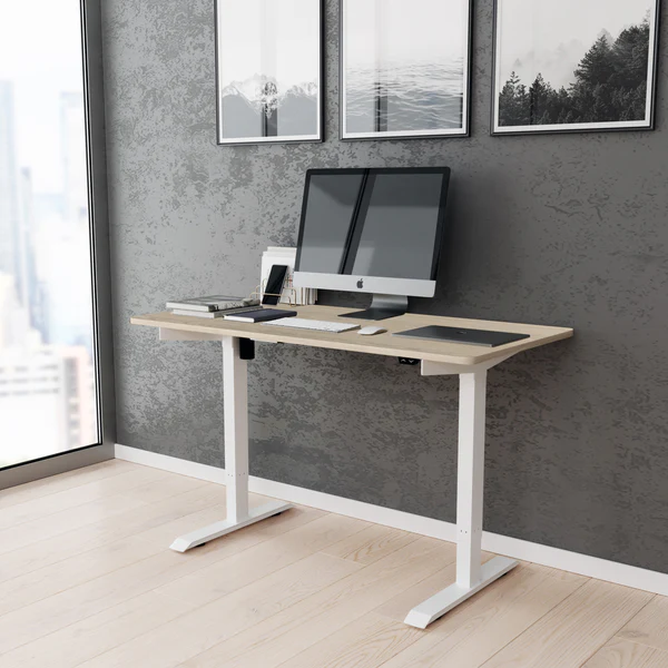 Techni Mobili - Adjustable Sit to Stand Desk - OAK - Image 2