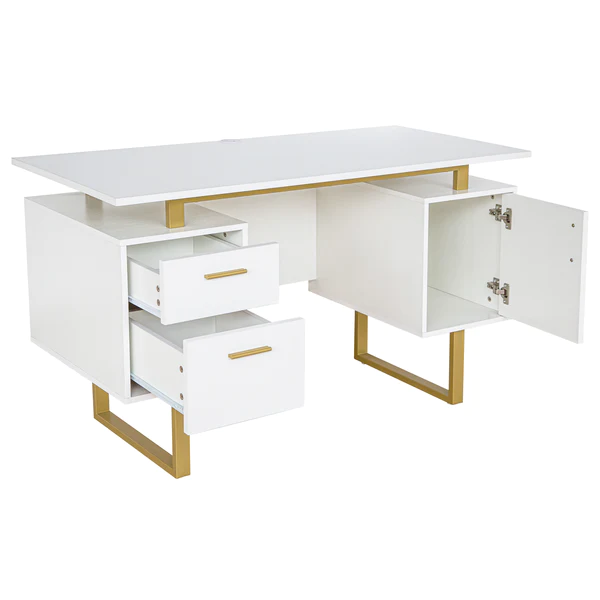 Techni Mobili Modern Desk with Storage - RTA-7002-GLD - Image 3
