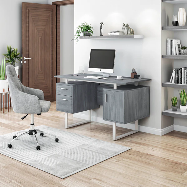 Techni Mobili - Modern Office Desk with Storage - CD-7002-GRY - Image 6