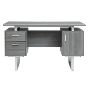Techni Mobili - Modern Office Desk with Storage - CD-7002-GRY