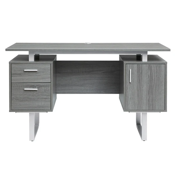 Techni Mobili - Modern Office Desk with Storage - CD-7002-GRY