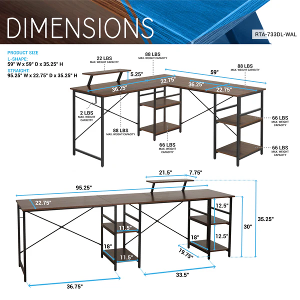 Techni Mobili - L-Shape Industrial Desk with storage shelves - Image 4