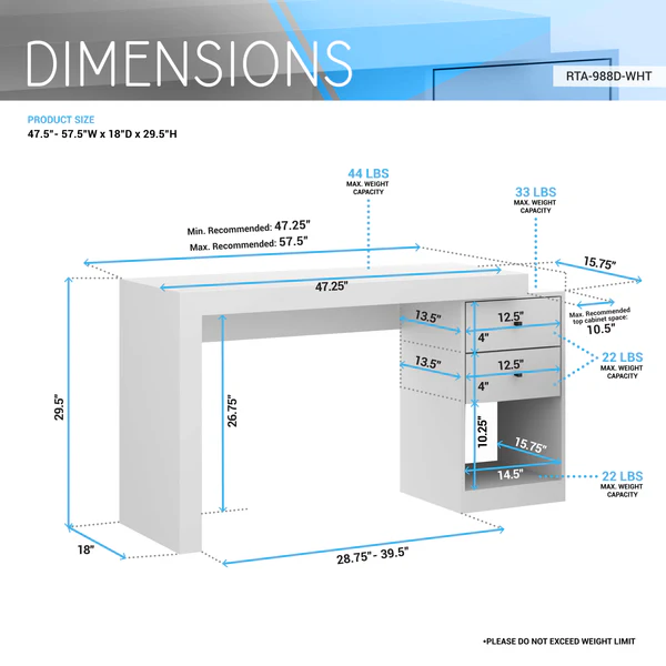 Techni Mobili- Expandable Home Office Desks - Walnut - Image 6