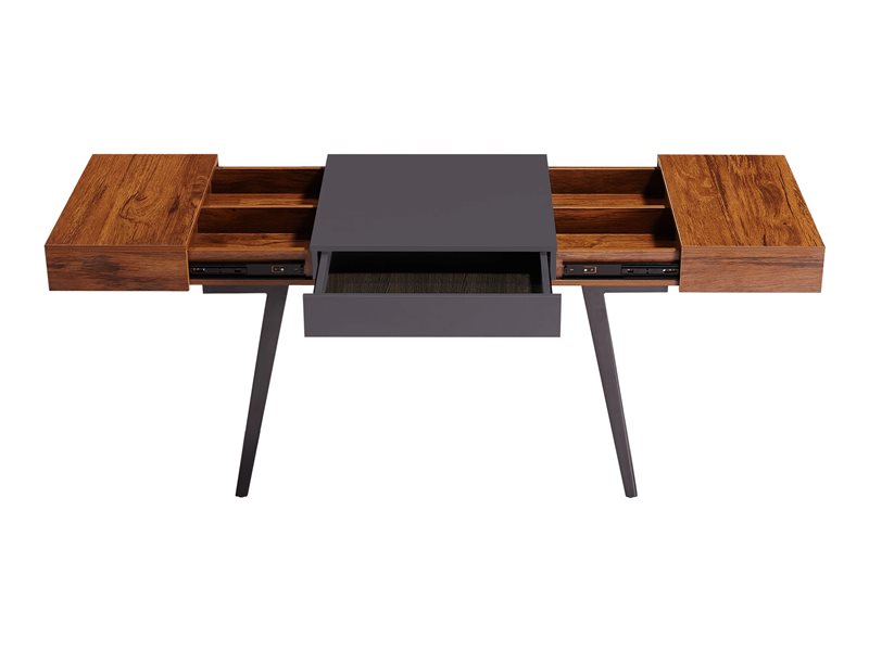 Techni Mobili Expandable RTA-1854 - table - rectangular - gray, mahogany - Image 7