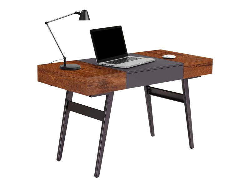 Techni Mobili Expandable RTA-1854 - table - rectangular - gray, mahogany - Image 9