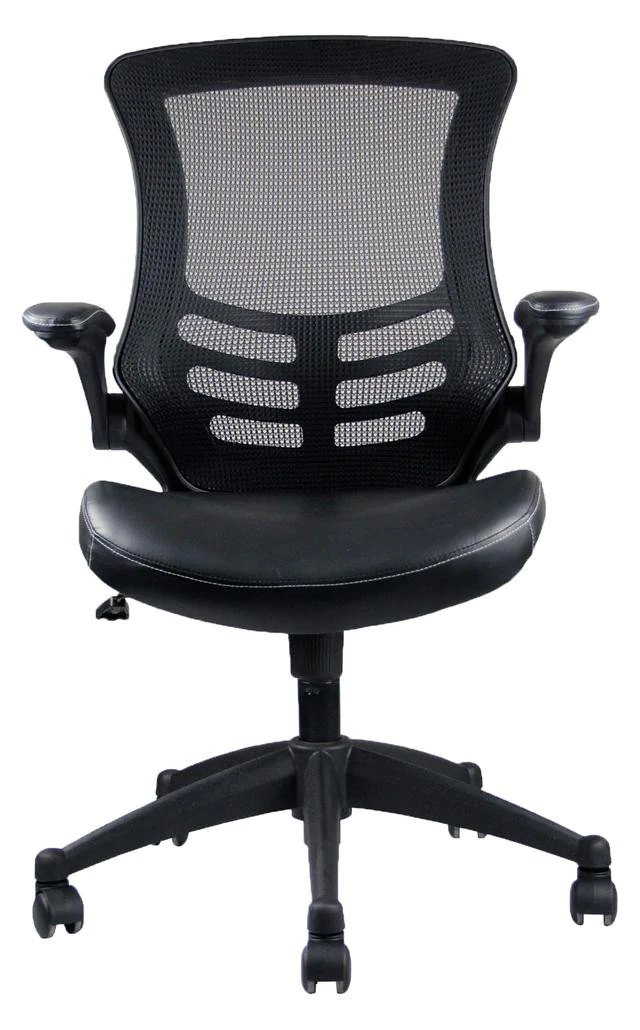 Techni Mobili - Stylish Mid-Back Mesh Office Chair With Adjustable Arms - 8070-BK